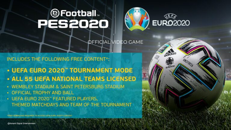 KONAMI eFootball PES 2020’nin Euro 2020 Sürümünü Ücretsiz Yayınladı!