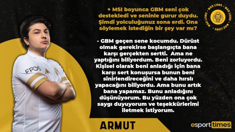 Armut, DK maçının ardından gerçekleştirilen basın toplantısında GBM hakkında konuştu!