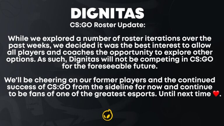 Dignitas CS:GO Sahnesinden Çekildiğini Açıkladı