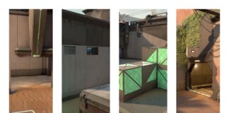 Bind Map Returns to VALORANT Competition! B salonuna girdiğimiz kapı biraz daha genişletildi. Bununla birlikte site çizgileri belirgin hale getirildi. B site'daki diğer değişiklik ise arka duvarda: Arka duvara ızgaralar ve bir pencere eklendi.