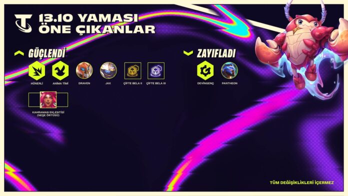 Teamfight Tactics 13.10 Yama Notları