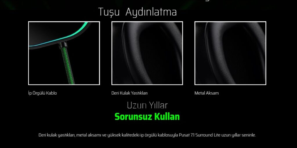 Pusat 7.1 Surround Lite RGB Oyuncu Kulaklığı İnceleme